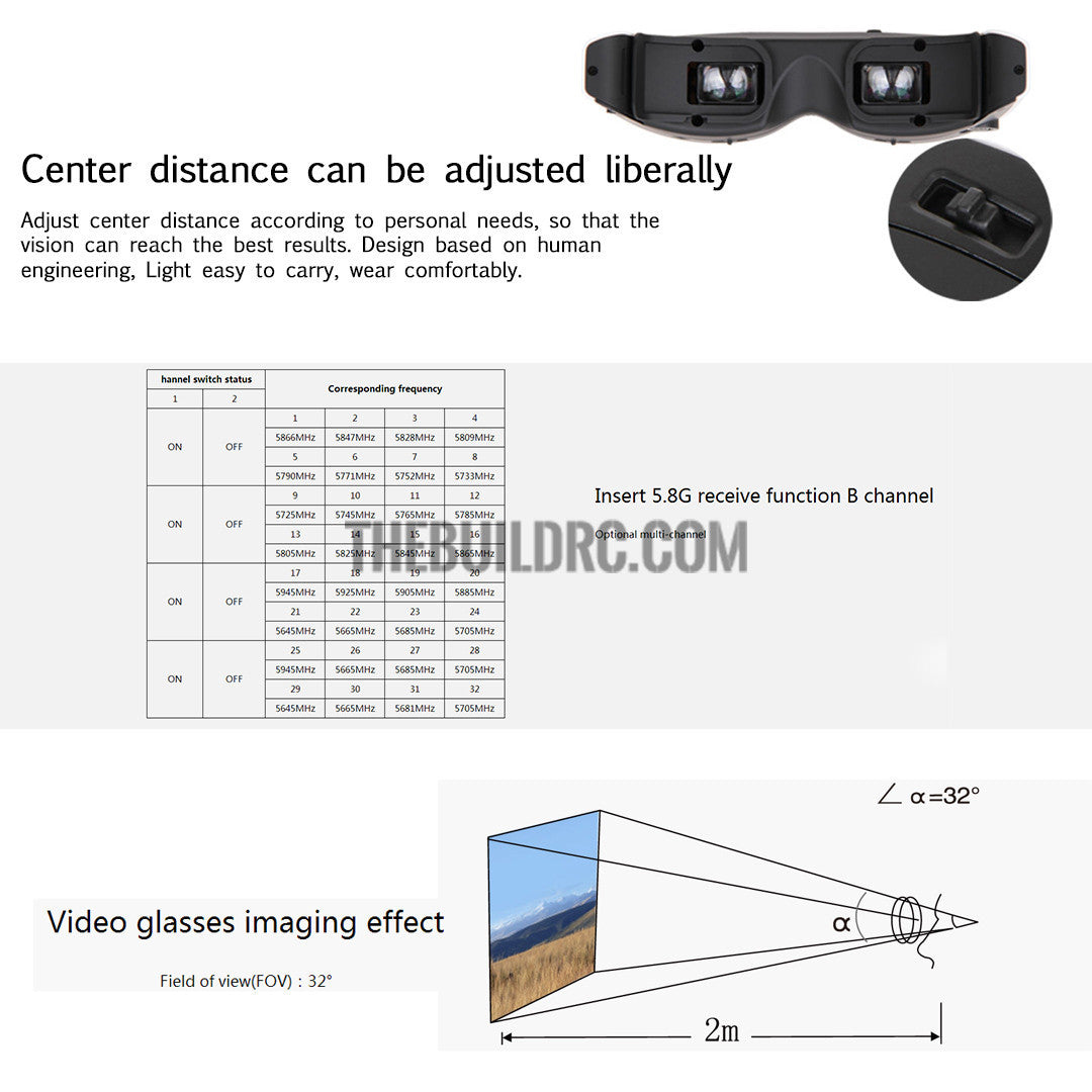 Walkera Googgle2 H500 head tracking 5.8G FPV glasses FPV video image transmission
