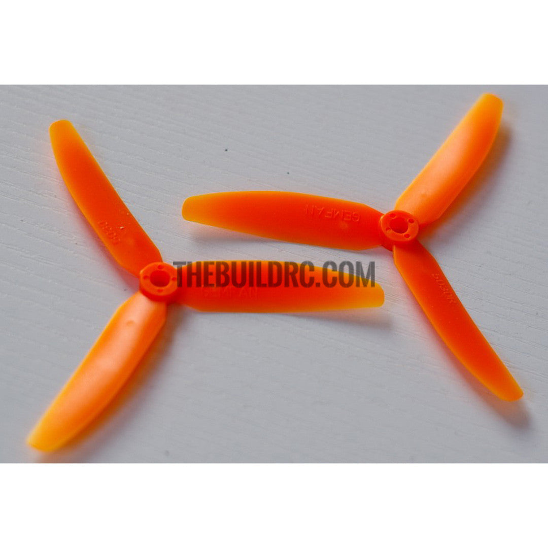 Gemfan 5x3 5030 3-Leaf Propeller Blade CW/CCW For 250 Frame Kit -1 pair (orange)