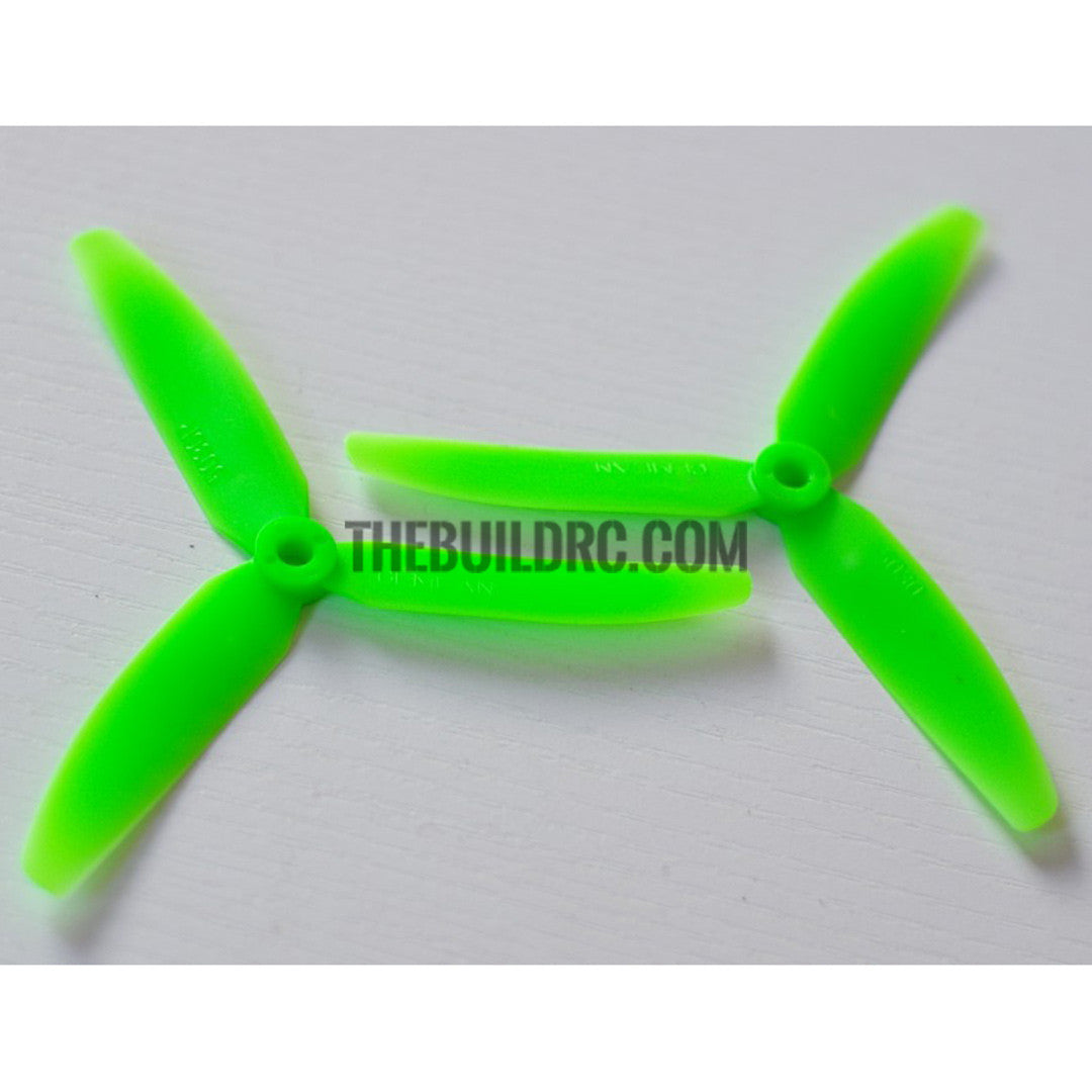 Gemfan 5x3 5030 3-Leaf Propeller Blade CW/CCW For 250 Frame Kit -1 pair (green)