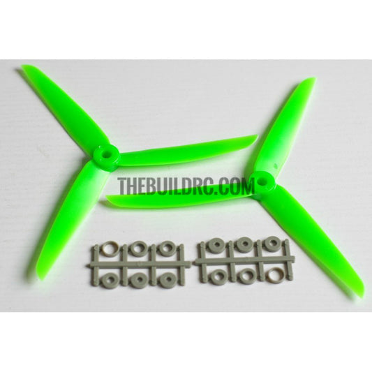 Gemfan 7035 3-Blade Nylon Prop Set (1x CW & 1x CCW) Green