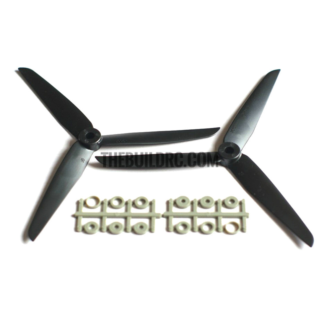 Gemfan 7035 3-Blade Nylon Prop Set (1x CW & 1x CCW) Black