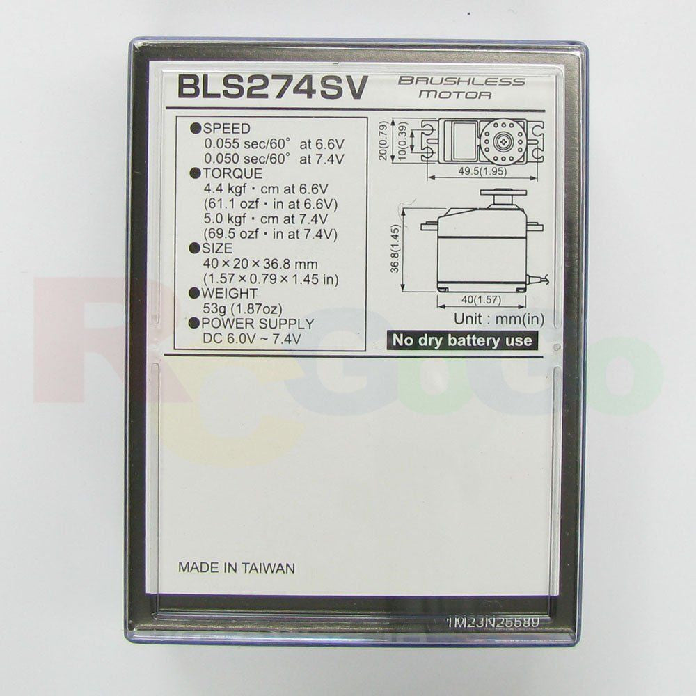 FUTABA BLS274SV SBus2 Programmable Brushless Motor Heli Tail Rotor Rudder Servo