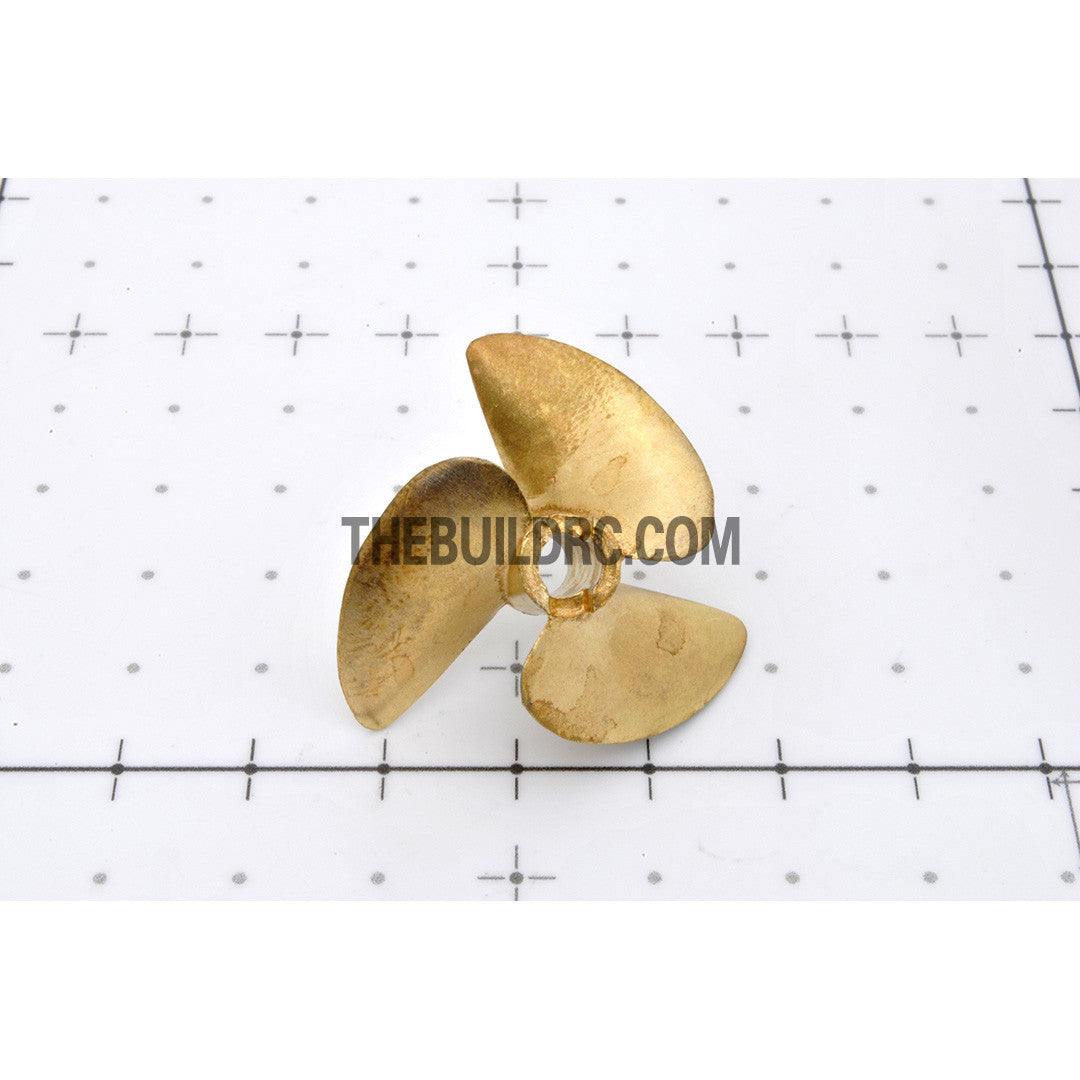 Φ4.76 x Φ38mm RC EP Boat 3-Blade Copper Slotted Propeller