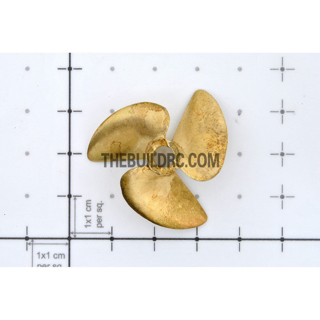 Φ4.76 x Φ38mm RC EP Boat 3-Blade Copper Slotted Propeller