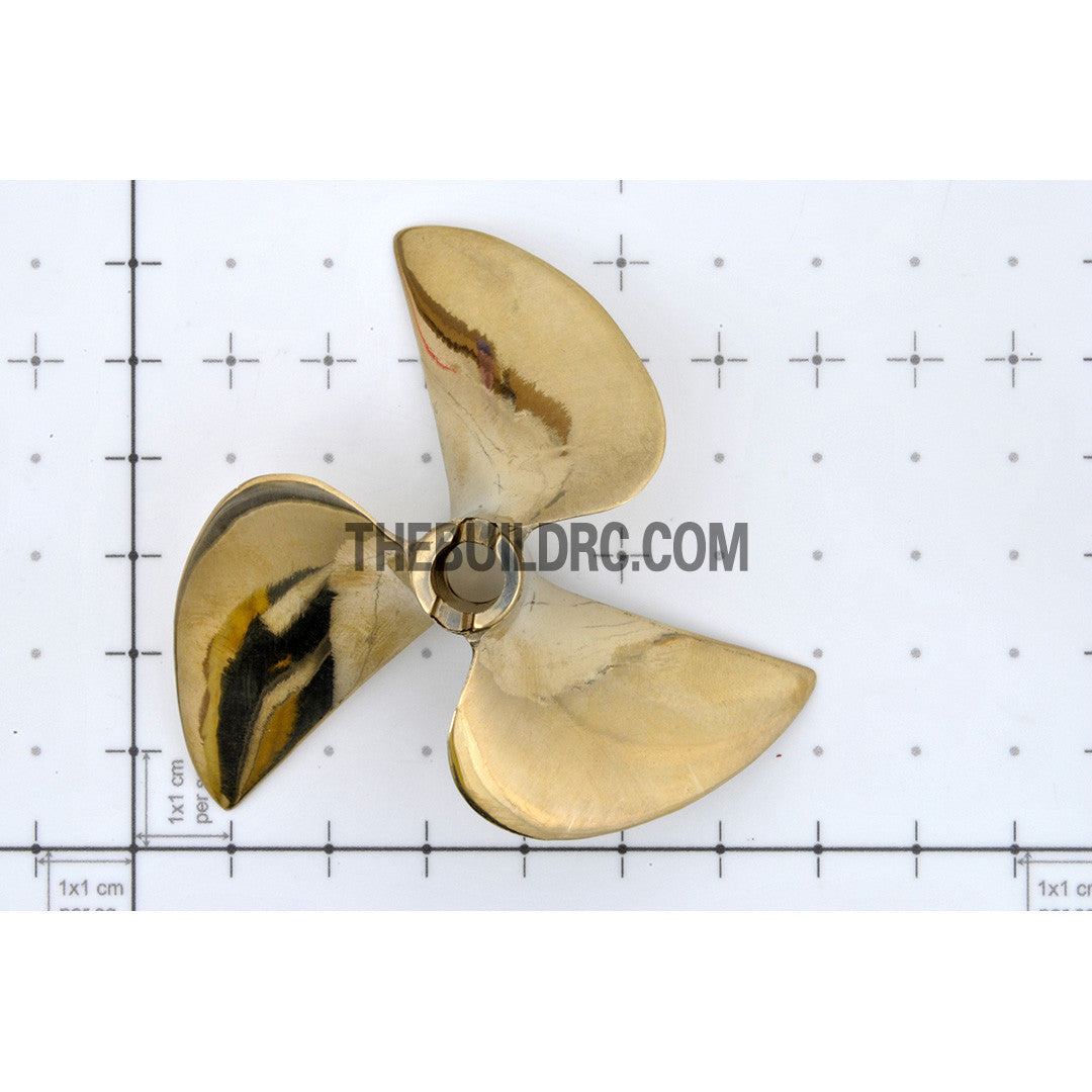 Φ6.35 x ?Φ70mm RC EP Boat 3-Blade Copper Slotted Propeller
