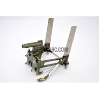 130*150mm Double Arm Durable Aluminum Helm Rudder with Φ6.35mm Shaft Holder