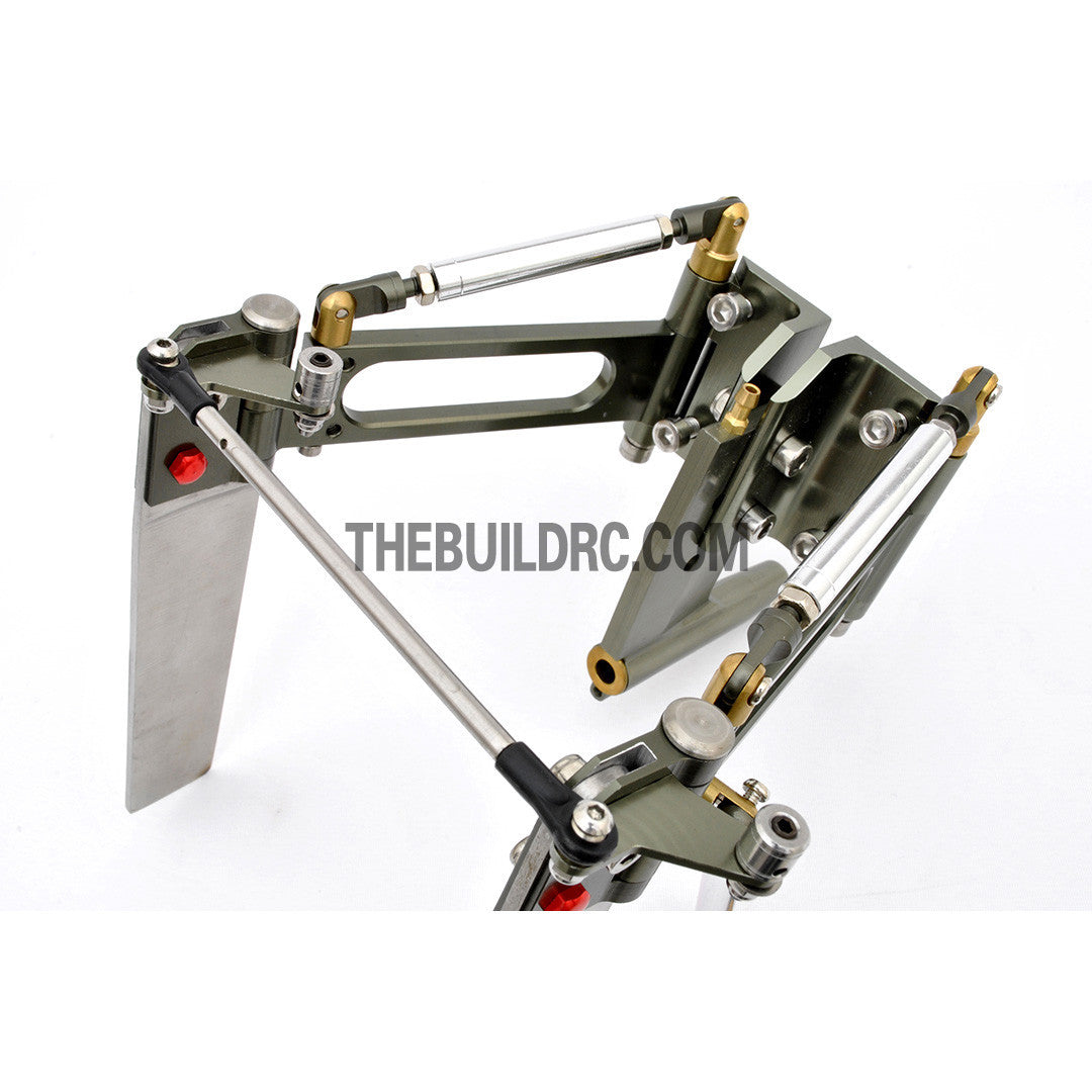 130*150mm Double Arm Durable Aluminum Helm Rudder with Φ6.35mm Shaft Holder