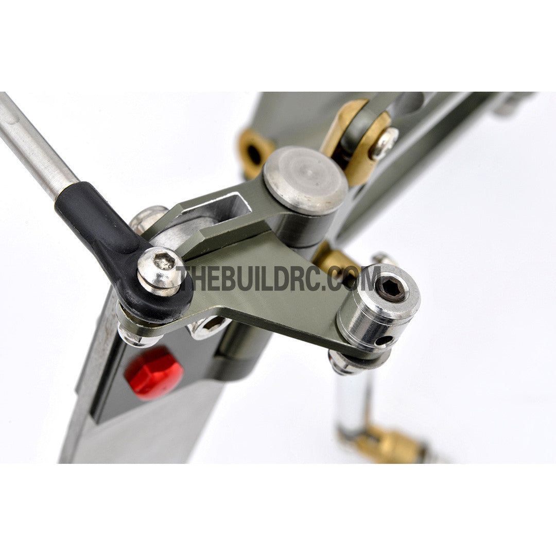 130*150mm Double Arm Durable Aluminum Helm Rudder with Φ6.35mm Shaft Holder
