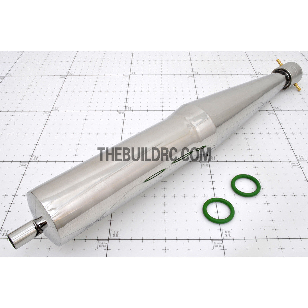RC Boat 430mm Stainless Steel Engine Exhaust Tune Pipe with Muffler