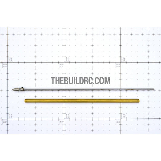 RC Boat Φ3.0 x 245mm(L) Metal Drive Shaft + 200mm(L) Metal Tube + Cone Nut + Peep Fork