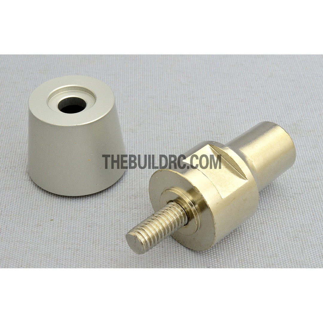 RC Boat Aluminium Φ5.0mm x Φ6.0mm x 53mm China Zenoah Engine Connector