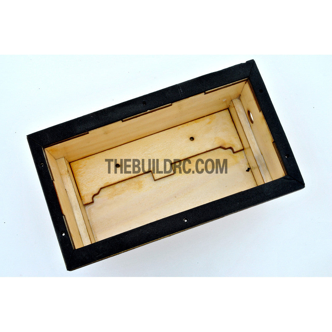 RC Boat Radio Gear Wooden Container with Transparent Hard Plastic Cover