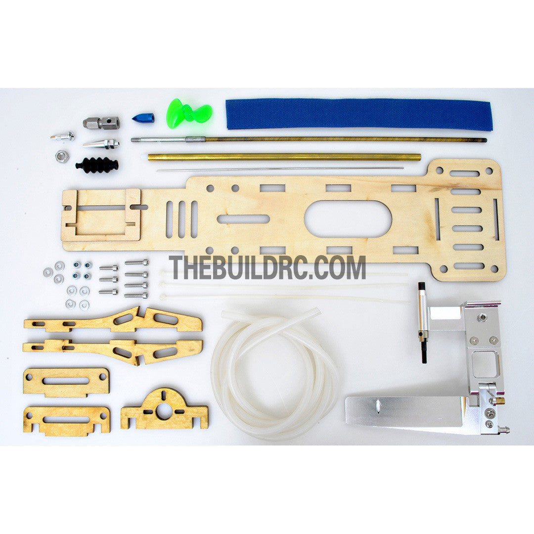 RC EP Fiberglass FRP Swifter Hydroplane Scale Racing Boat Hardware Kit (Rudder, Flex Shaft, Plastic Propeller, Wooden / FRP Mount)