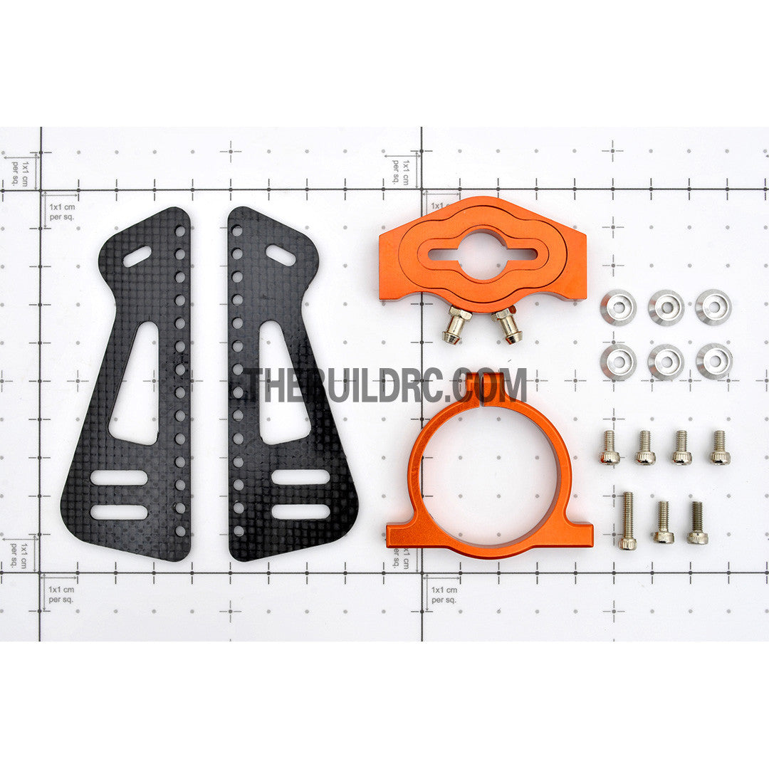 RC Boat L92 x W33mm Carbon Fiber 360 Brushless Motor / Engine Mount + Alloy Water Cooling