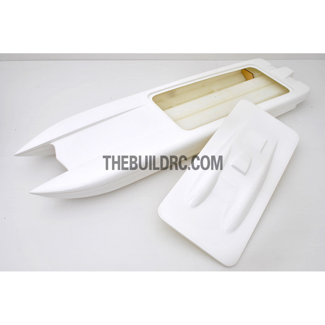 36" RC EP Epoxy Fiberglass Catamaran Racing Boat Hull - White