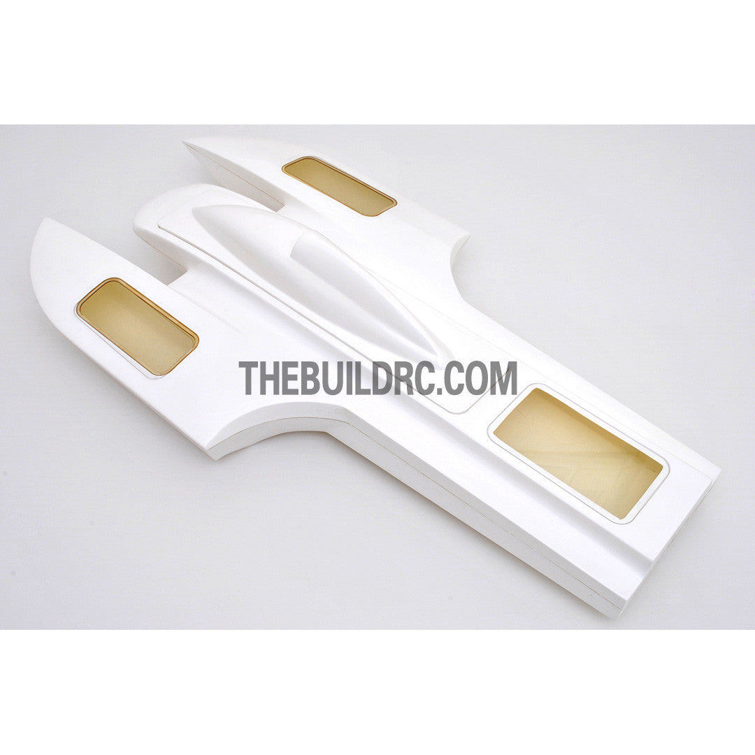 30.5" RC EP Epoxy Fiberglass Twin Power SOBER Boat Hull - White