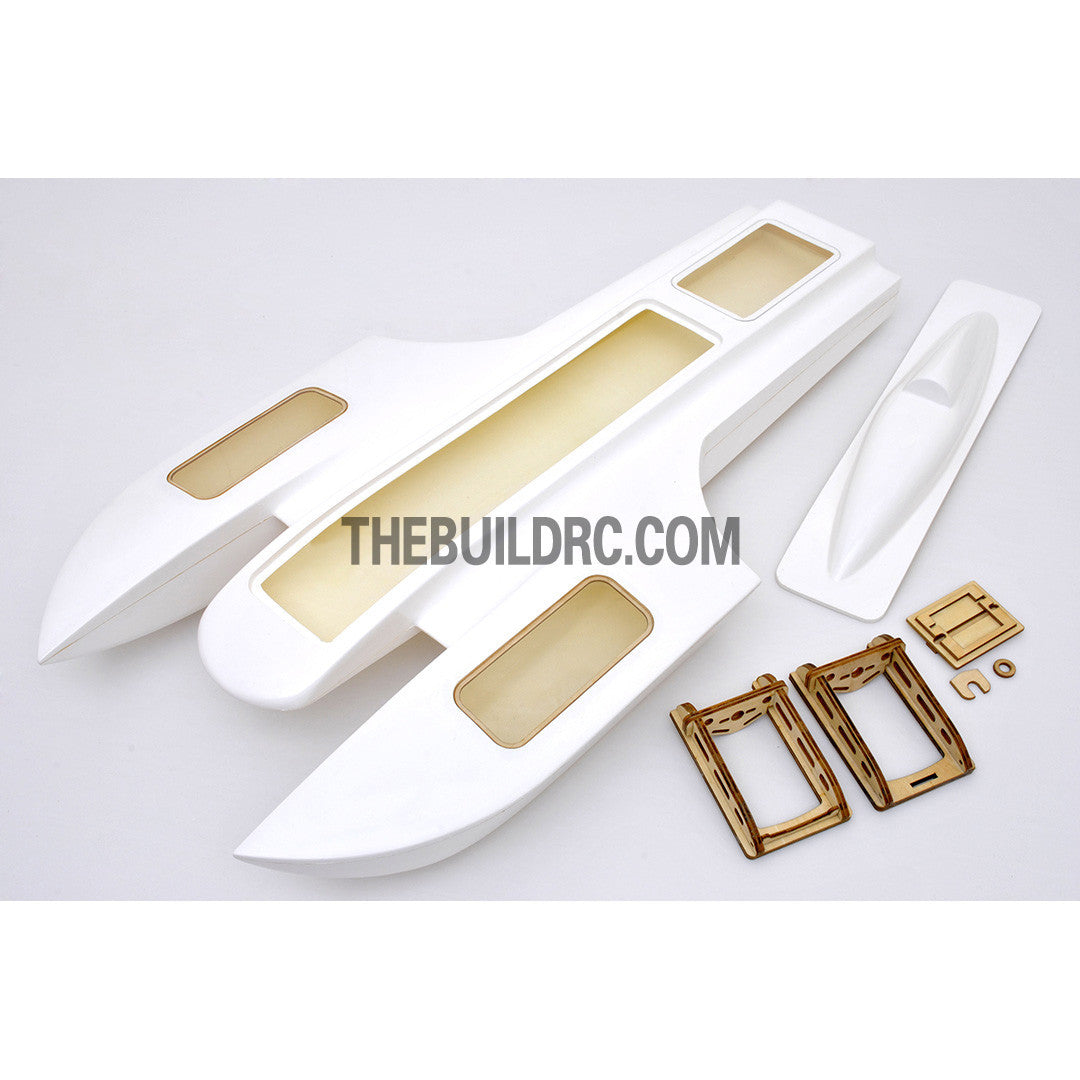 30.5" RC EP Epoxy Fiberglass Twin Power SOBER Boat Hull - White