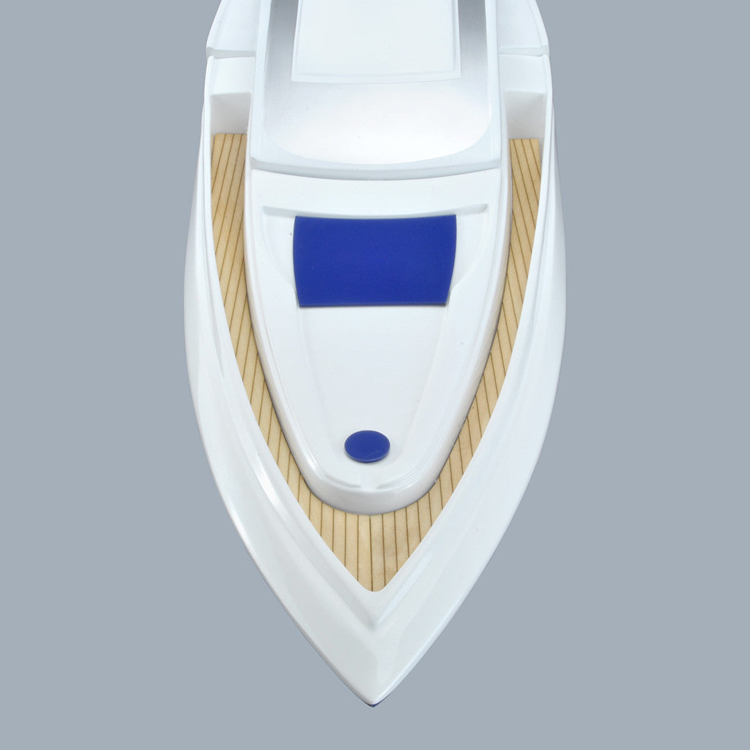 37" RC EP Epoxy Fiberglass Princess Scale Cruiser ARR Boat Hull (Hardware Pre-installed) - White / Blue