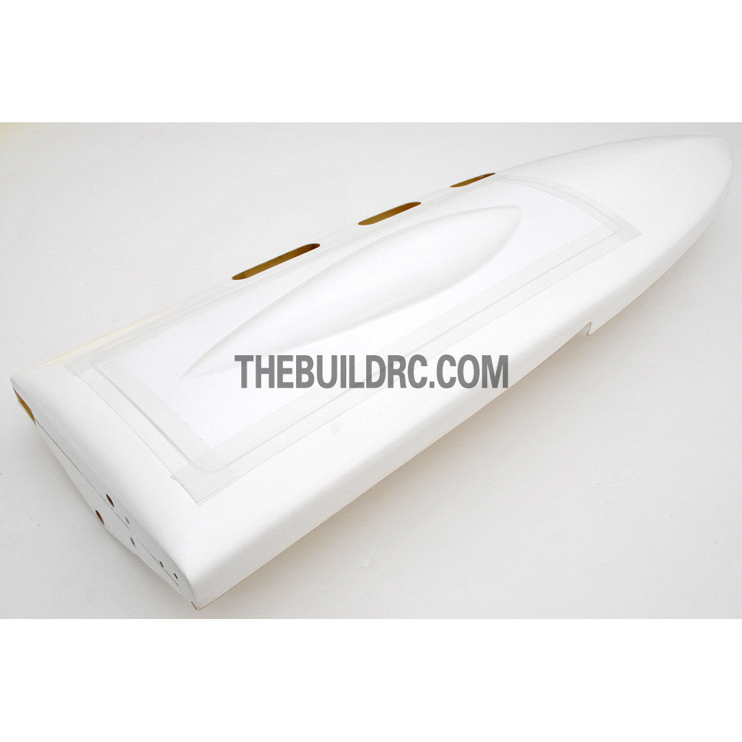 23" RC EP Deep-Vee Ocean Force Epoxy Fiberglass Anti-Turnover Mono Racing Boat Hull - White
