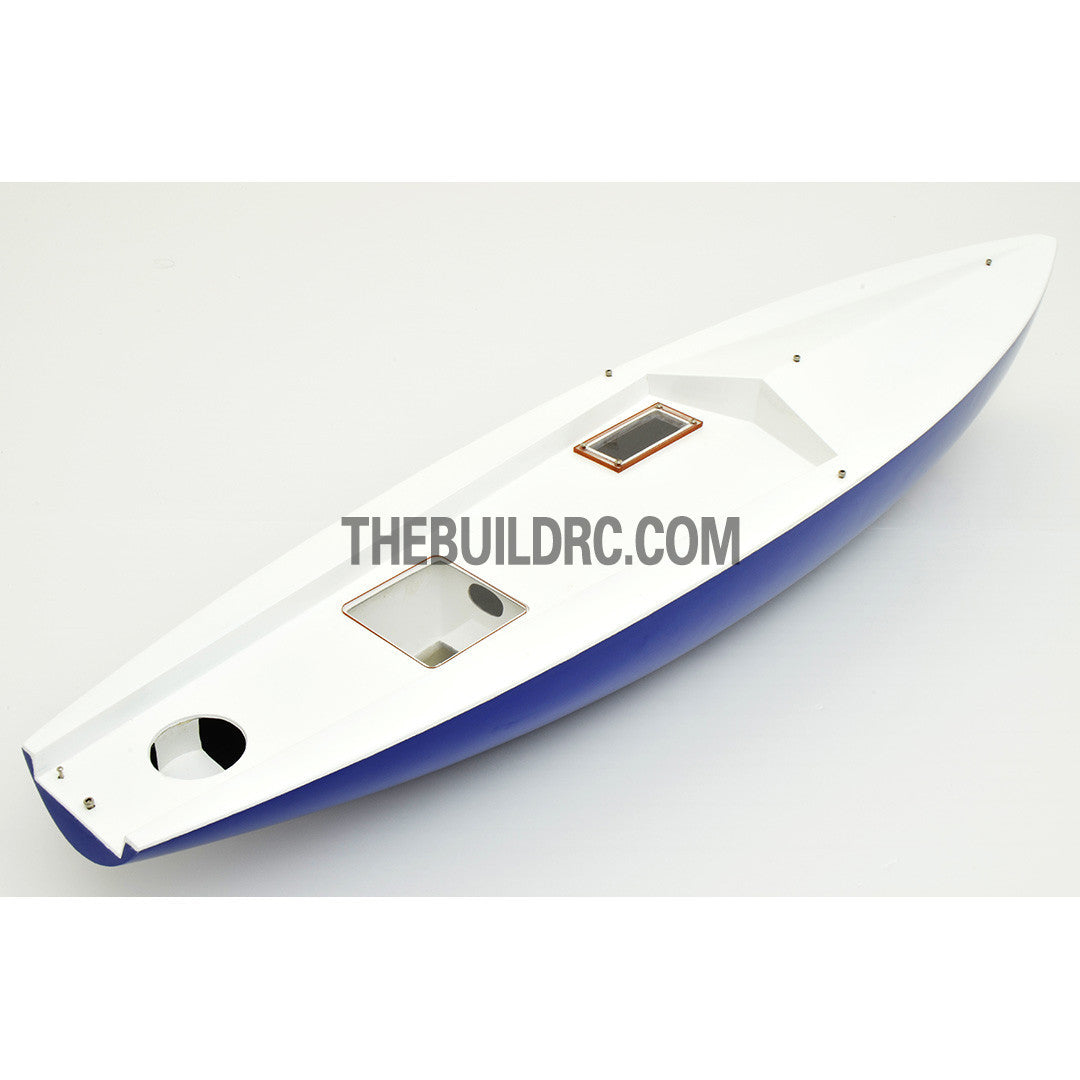 39" RC EP Epoxy Fiberglass IOM Competition Yacht Sailing Boat Hull - white/blue