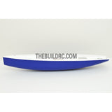 39" RC EP Epoxy Fiberglass IOM Competition Yacht Sailing Boat Hull - white/blue