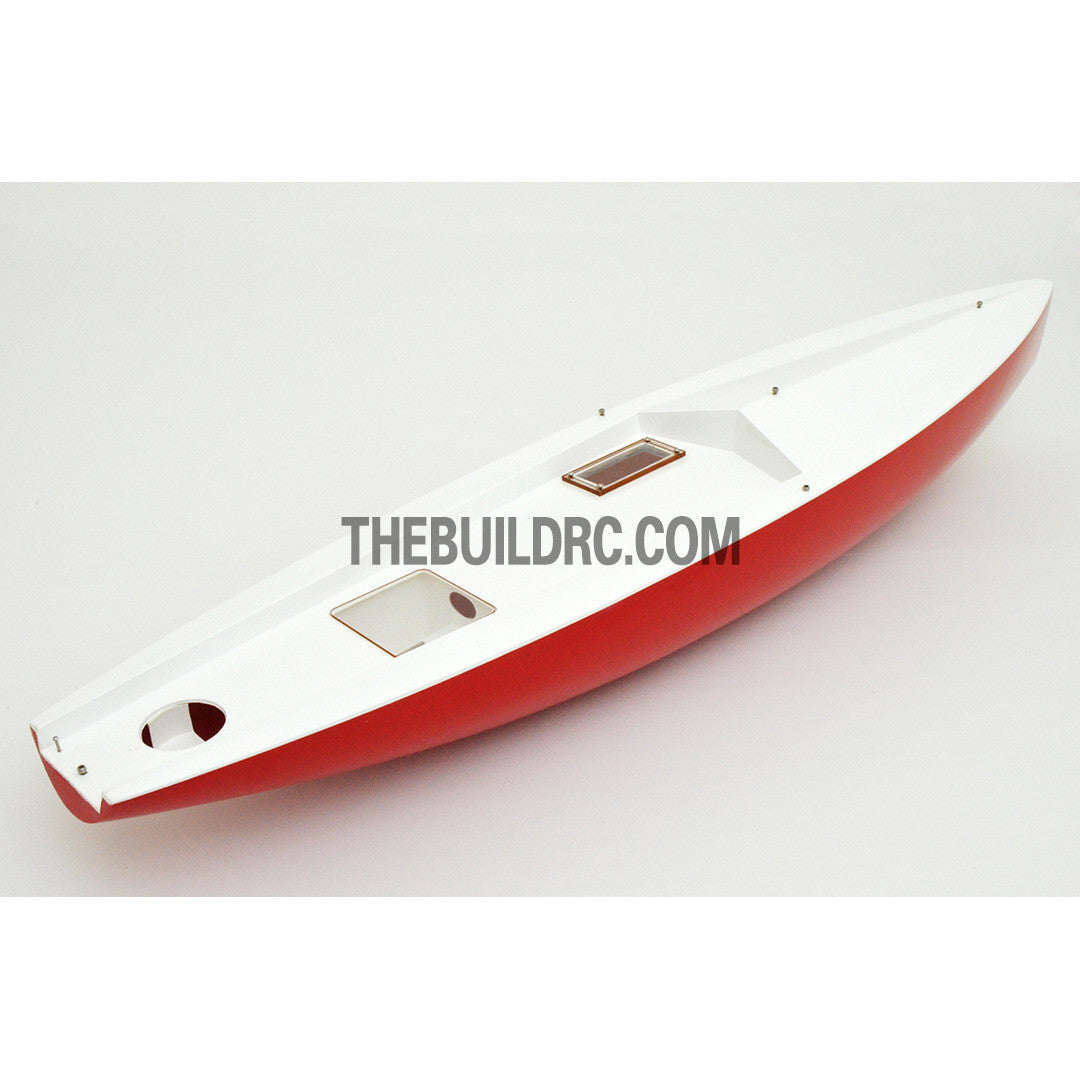 39" RC EP Carbon Fiber Yacht Sailing Boat Hull - white/red