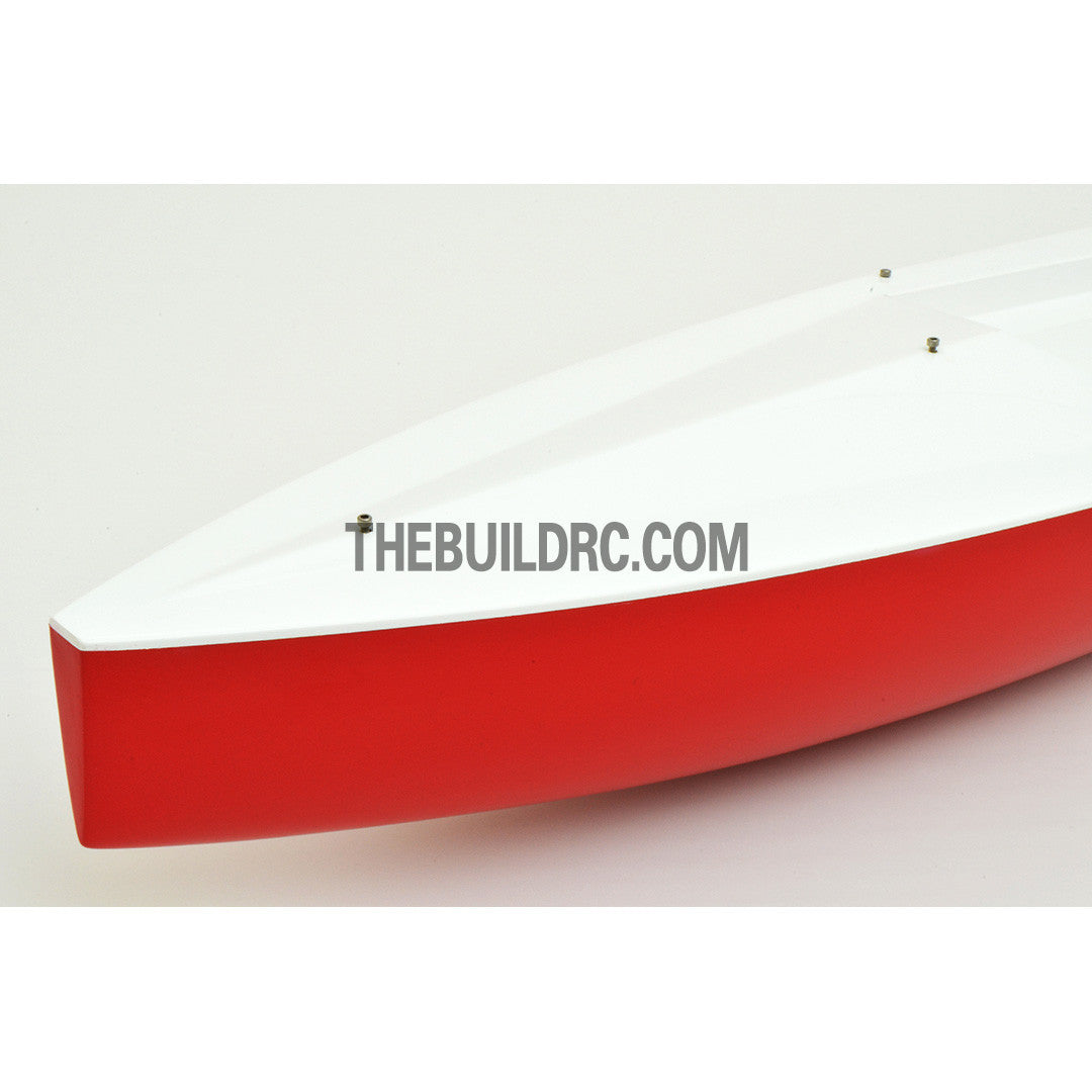 39" RC EP Carbon Fiber Yacht Sailing Boat Hull - white/red