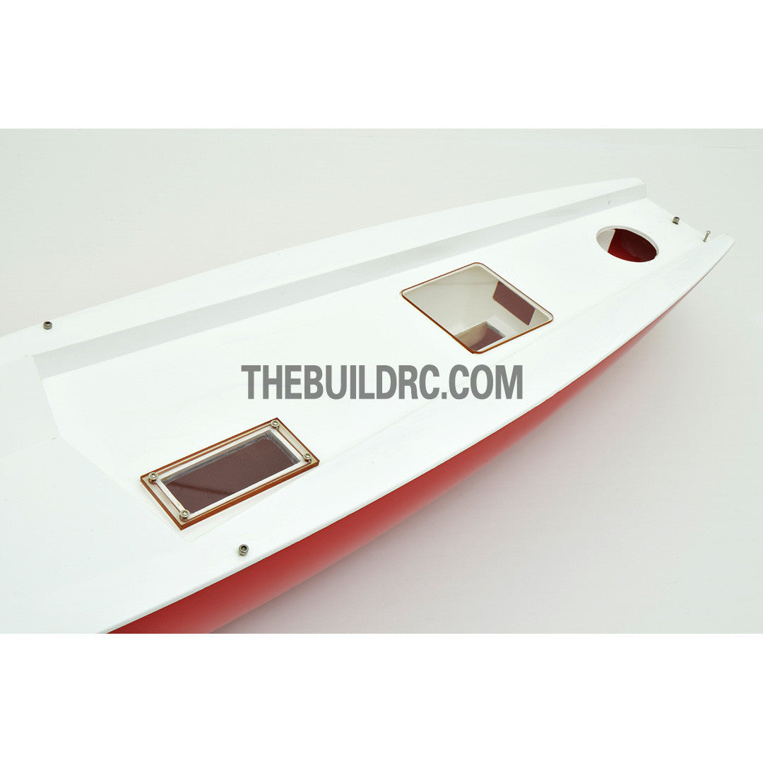 39" RC EP Carbon Fiber Yacht Sailing Boat Hull - white/red