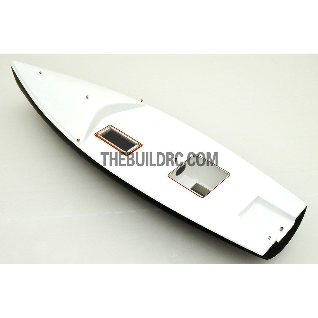 30" RC Carbon Fiber E Class Yacht Sailing Boat Hull - Black / White