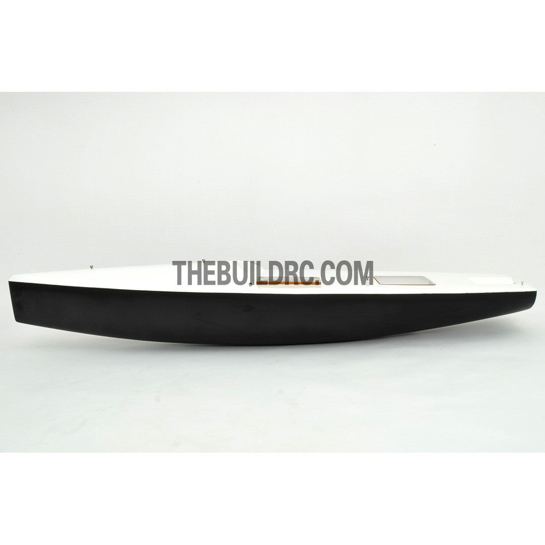 30" RC Carbon Fiber E Class Yacht Sailing Boat Hull - Black / White