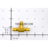 ??3.2 x ??1.8 x D6 x L21 x H12.5mm 3-way Aluminum Oil Tank Plug - Gold