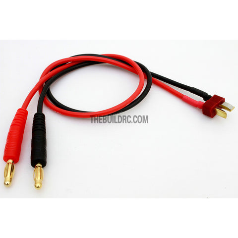 (HH Product) 340mm 16 AWG Charge Cable w/ Male Dean Plug / T-Plug <-> 4mm Banana Plug