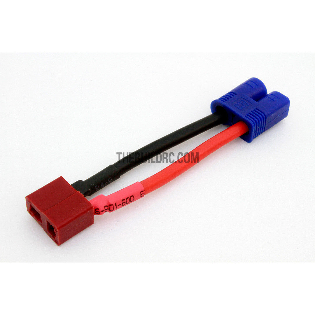 50mm 14 AWG Male EC3 <-> Female Dean Plug / T-Plug Adaptor Cable