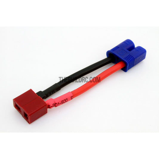 50mm 14 AWG Male EC3 <-> Female Dean Plug / T-Plug Adaptor Cable