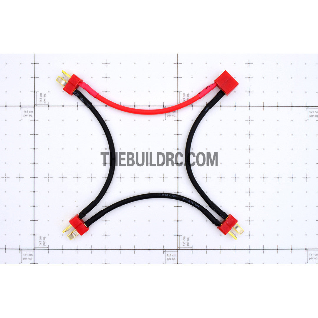 Deans T-Plug Ultra Plug Battery Connector 100mm 14 AWG 200?? Wire for 4 Packs in Series