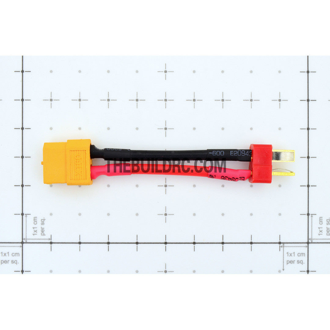 Male XT60 <-> Male T-Connector 50mm 14 AWG 200?? Wire Battery Adaptor