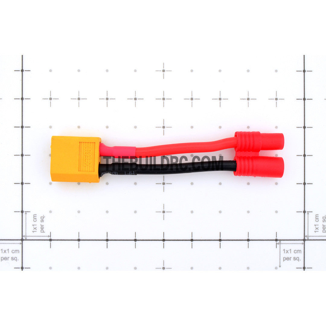 XT60 to HXT 3.5mm Connector 50mm 14 AWG 200?? Wire Battery Adapter (compatible with Walkera QR X350)