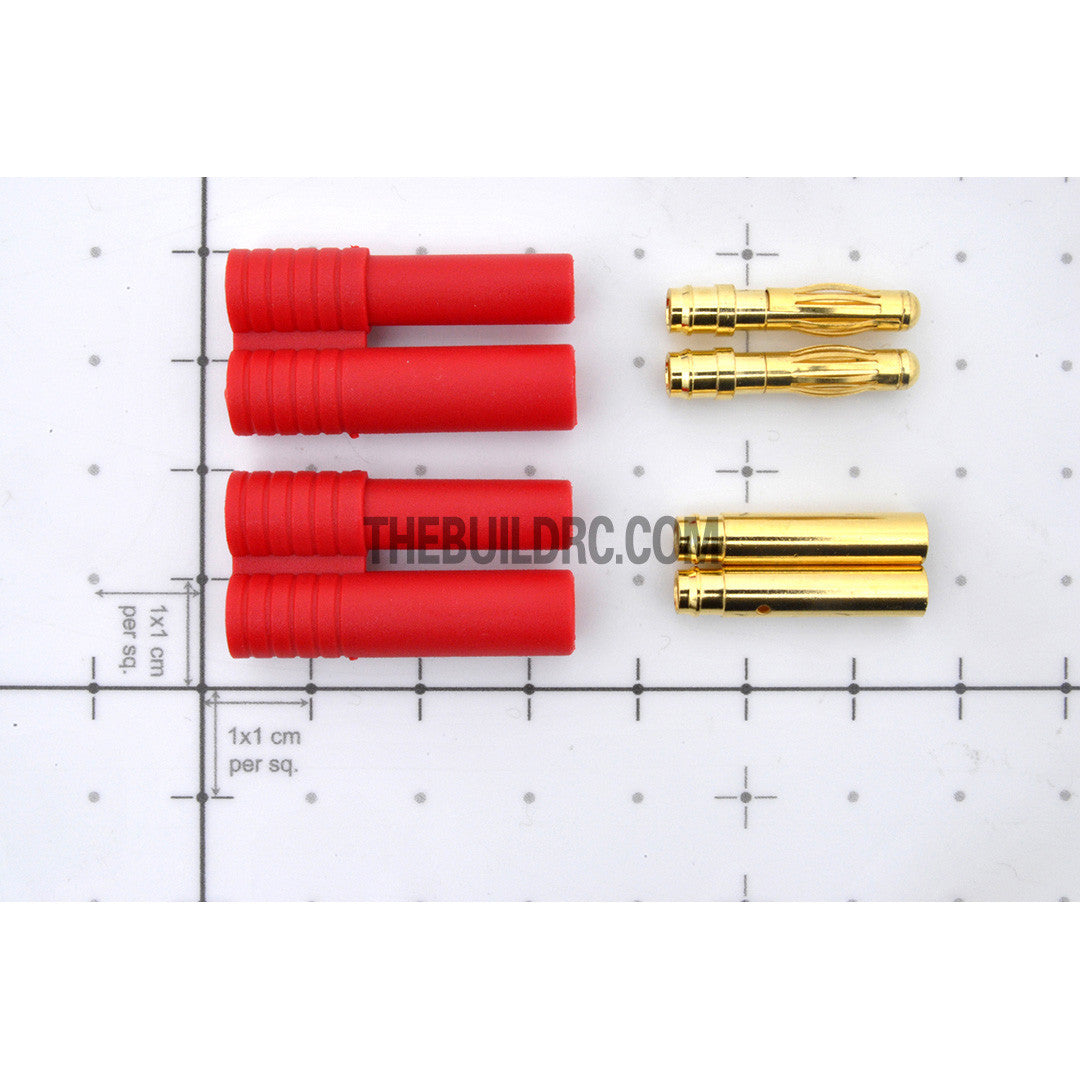 Turborix Advance 4.0mm Thermostable Gold Connectors & Shrink Plastic Tubes Set (2 Pairs)