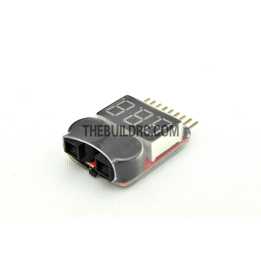 4 in 1 ESC Servo Receiver Temperature Multimeter + RC 1-8s LiPo Battery Voltage Tester / Low Voltage Buzzer Alarm