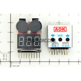 4 in 1 ESC Servo Receiver Temperature Multimeter + RC 1-8s LiPo Battery Voltage Tester / Low Voltage Buzzer Alarm