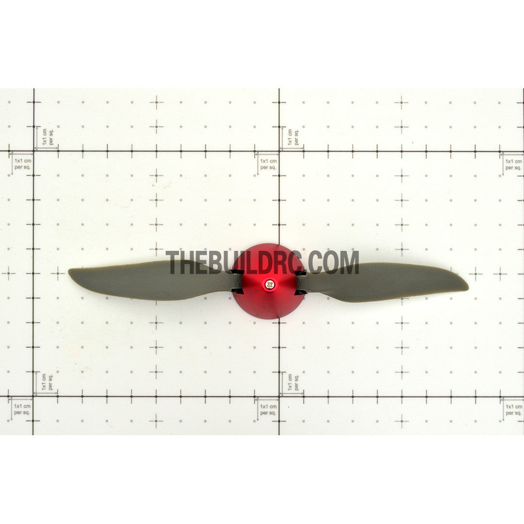 7 x 6" Folding Propeller with 30mm Aluminum Spinner ??3.17mm Hub - Red