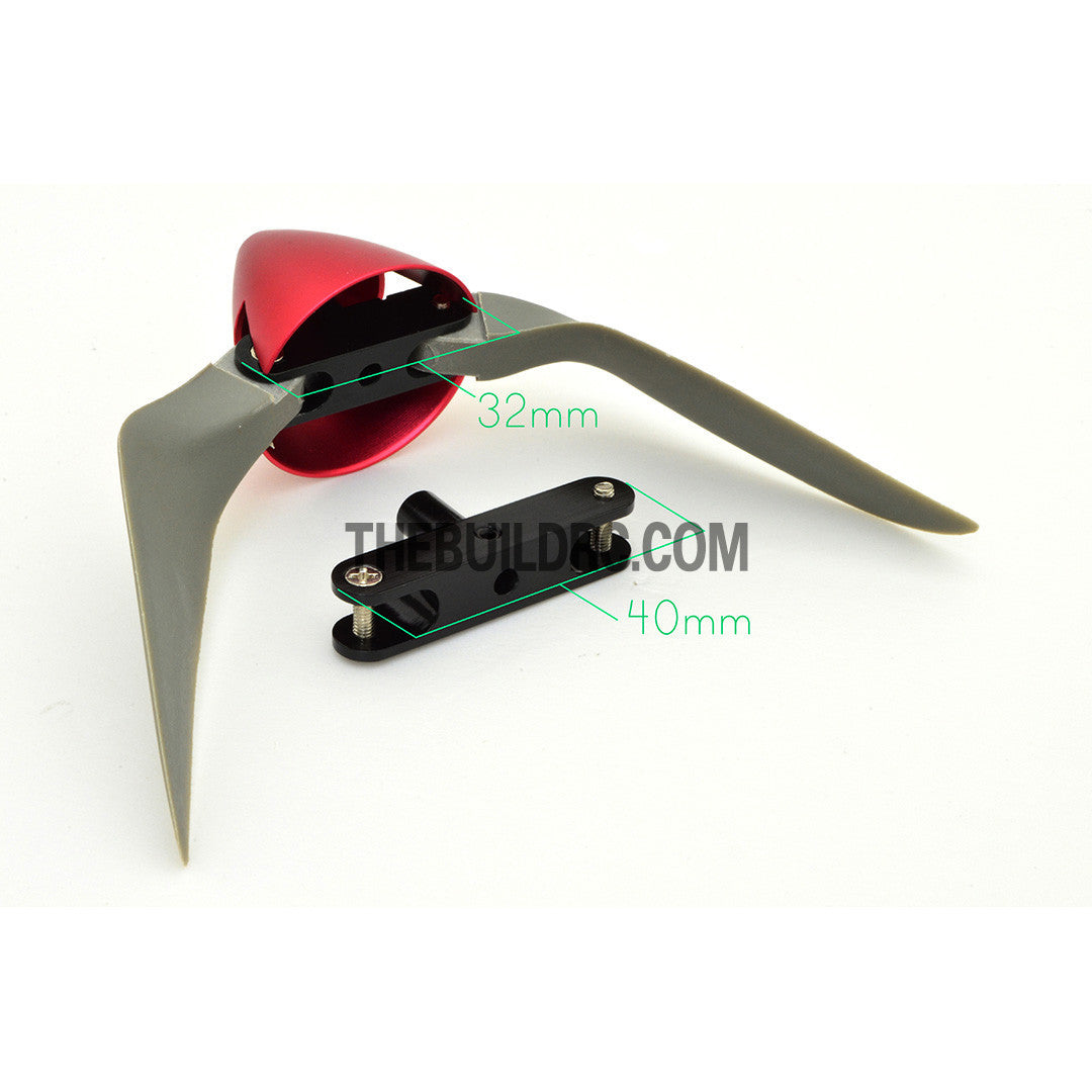 7 x 6" Folding Propeller with 30mm Aluminum Spinner ??3.17mm Hub - Red