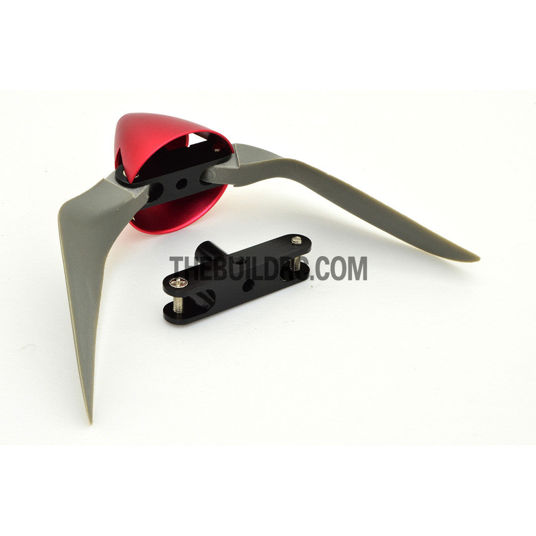 7 x 6" Folding Propeller with 30mm Aluminum Spinner ??3.17mm Hub - Red