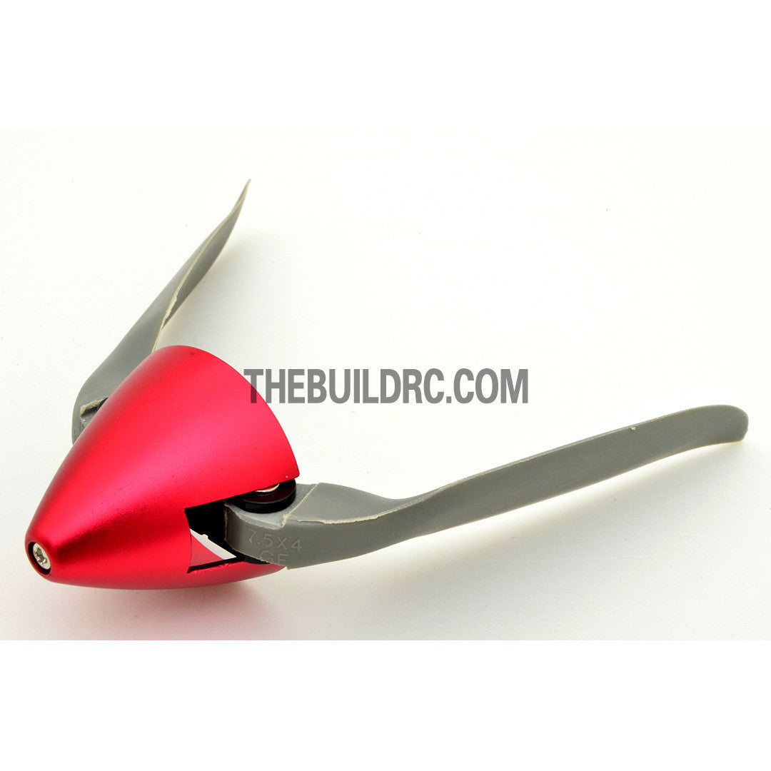 7.5 x 4" Folding Propeller with 30mm Aluminum Spinner ??3.17mm Hub - Red
