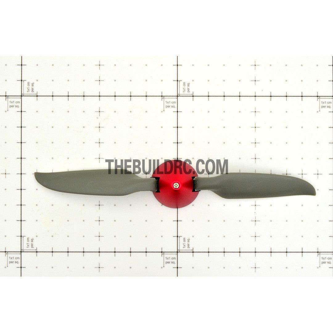 7.5 x 4" Folding Propeller with 30mm Aluminum Spinner ??3.17mm Hub - Red