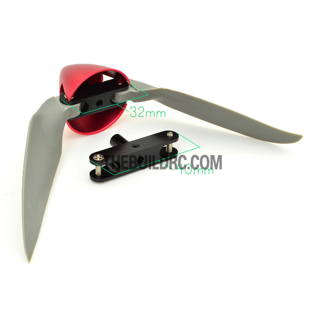 7.5 x 4" Folding Propeller with 30mm Aluminum Spinner ??3.17mm Hub - Red