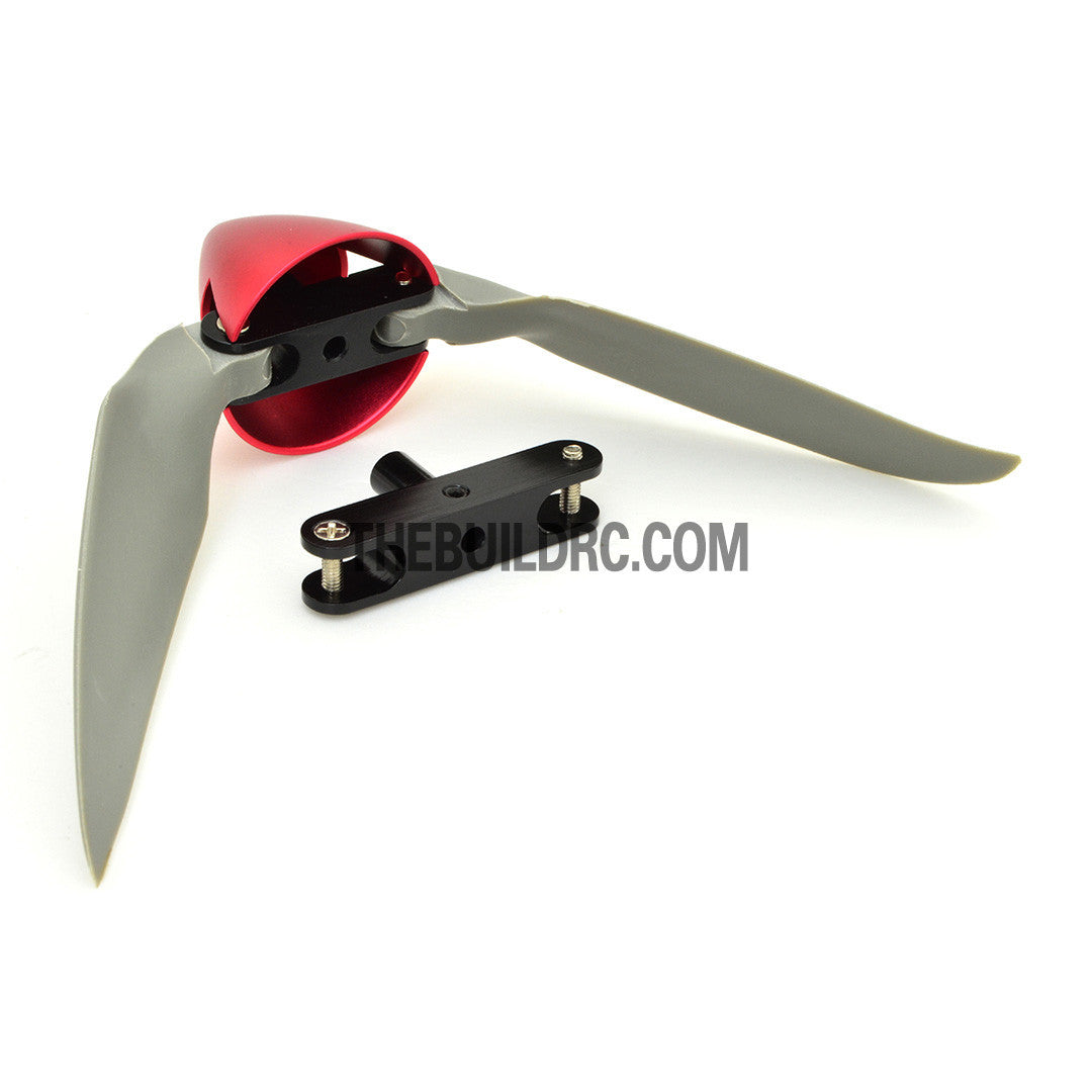 7.5 x 4" Folding Propeller with 30mm Aluminum Spinner ??3.17mm Hub - Red
