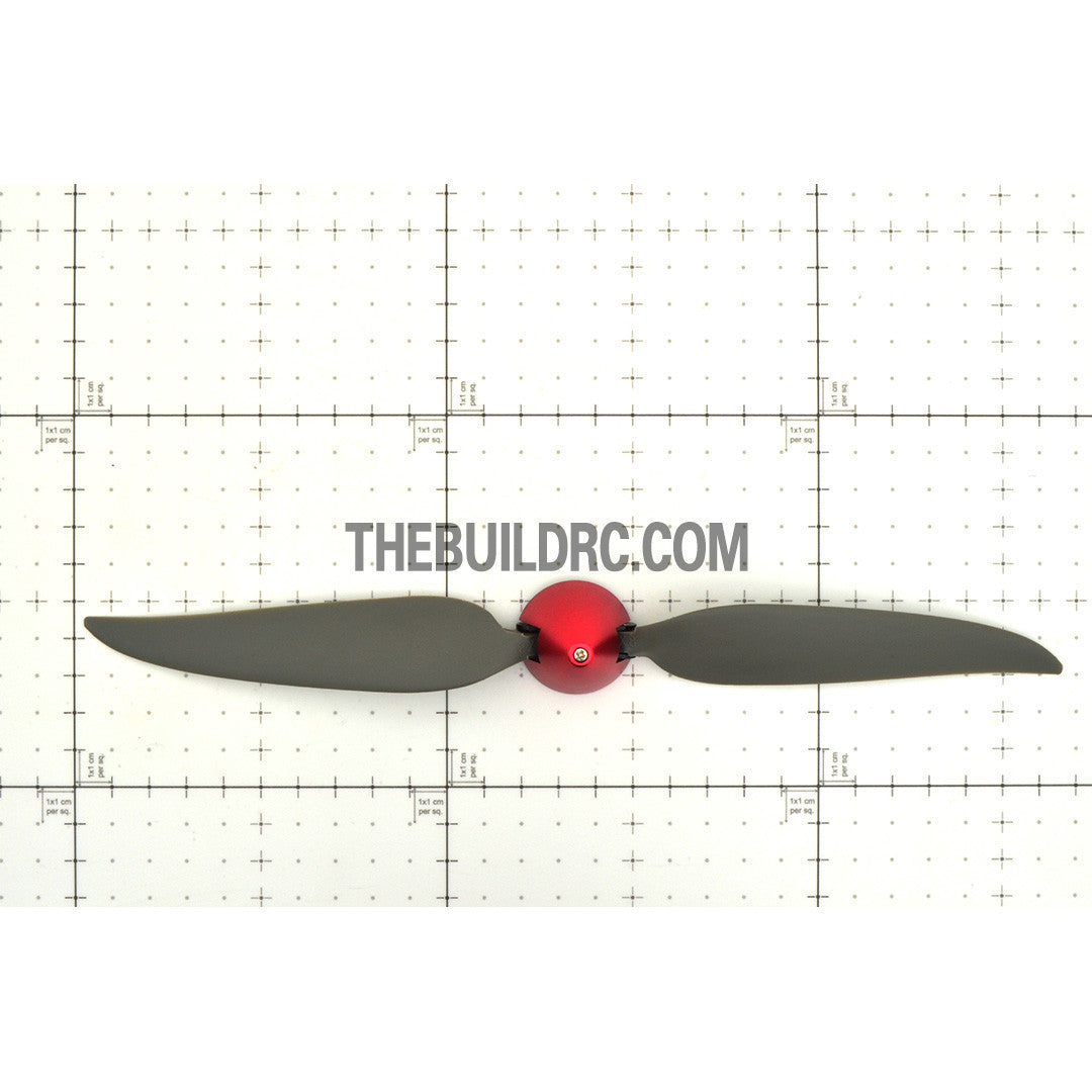 11 x 8" Folding Propeller with 30mm Aluminum Spinner ??4mm Hub - Red