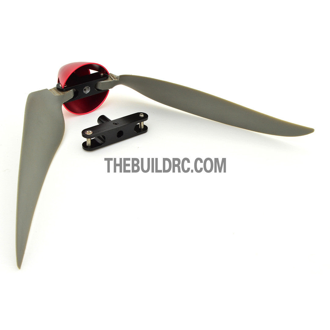 11 x 8" Folding Propeller with 30mm Aluminum Spinner ??4mm Hub - Red