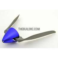 9 x 5" Folding Propeller with 30mm Aluminum Spinner Ø3.17mm Hub - Blue